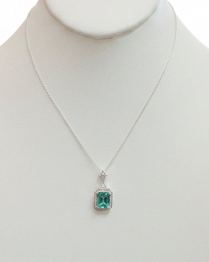 Royal Halo Pendant Teal Necklace
