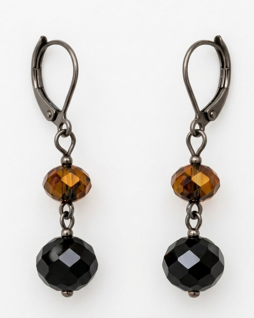 The Vintage Midnight Topaz Drop Earrings