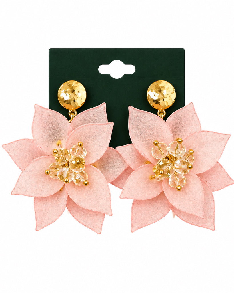The Magnolia Blossom Statement Drop Earrings