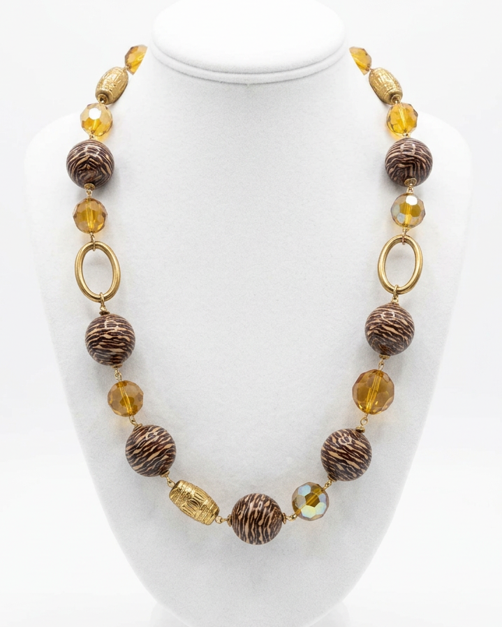 Wildwood Wanderer Mixed Media Statement Necklace