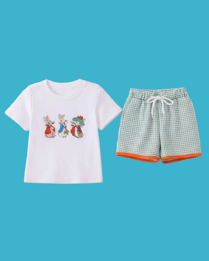 Bunny Gingham Shorts Set