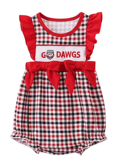 Georgia Go Dawgs Plaid Ruffle Bubble