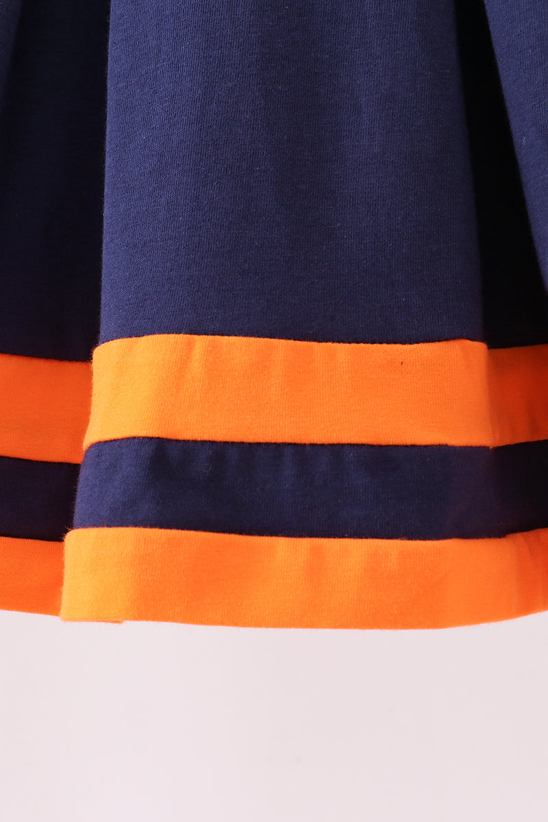 Navy Auburn Ruffle Dress