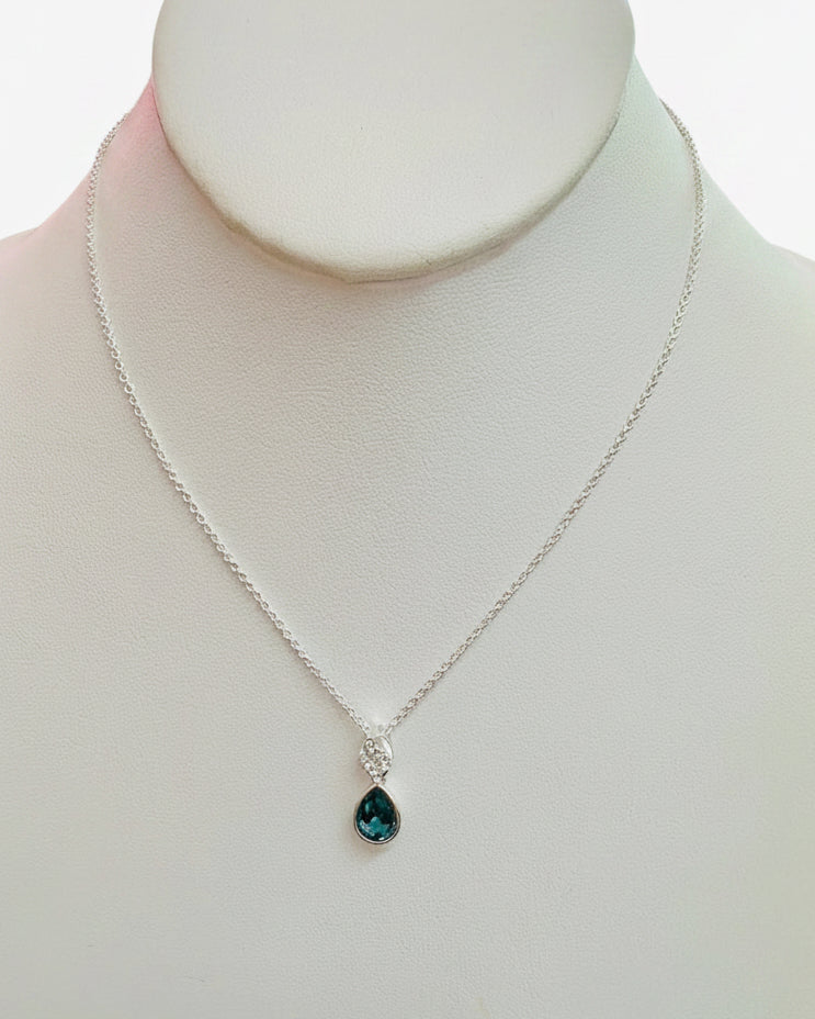 Pear-Cut Sapphire CZ Necklace