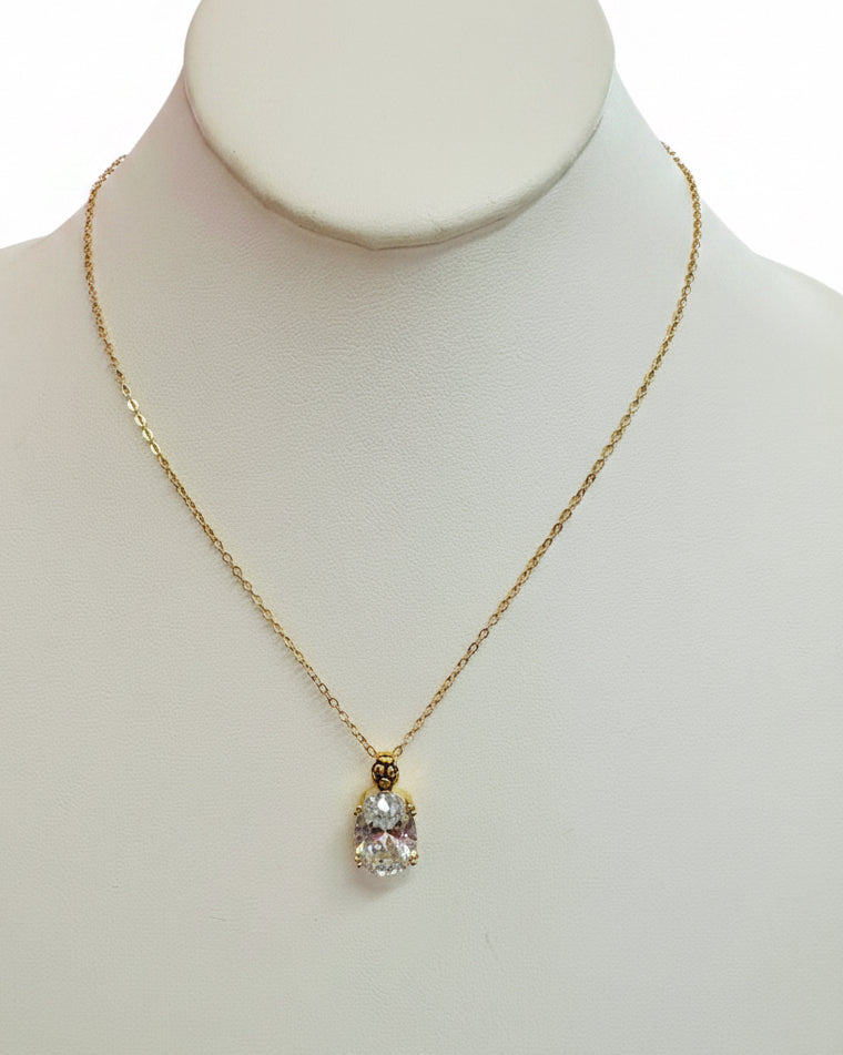 The Kingston Oval Solitaire Pendant