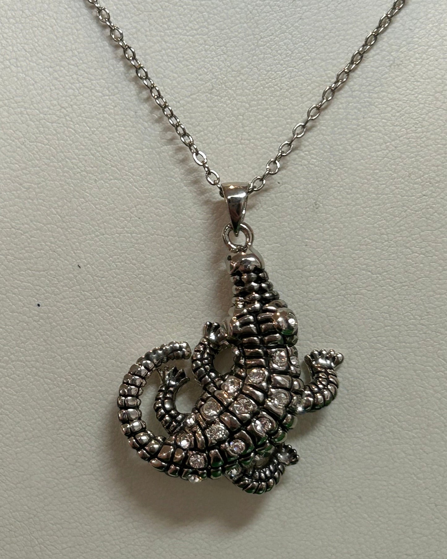 Gator Glam Rhinestone Statement Pendant Necklace