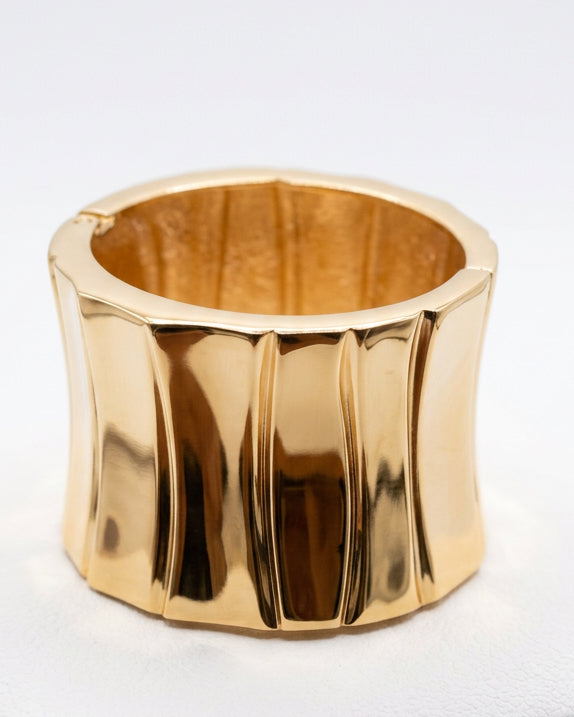 Vintage Sculptural Molten Ridge Wide Clamper Cuff