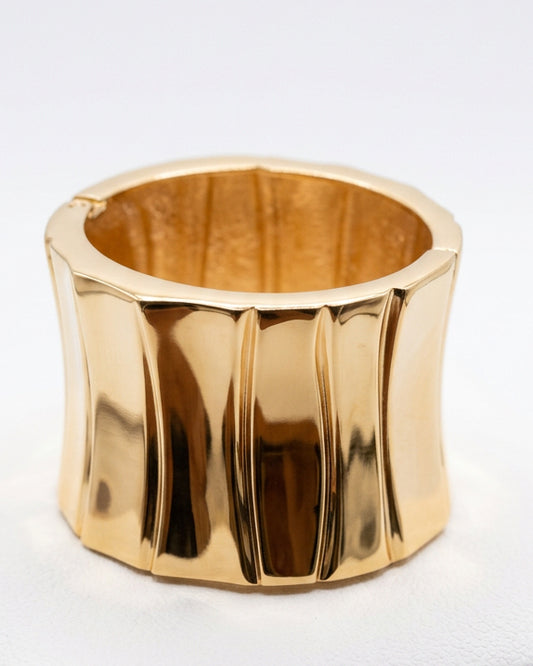 Vintage Sculptural Molten Ridge Wide Clamper Cuff