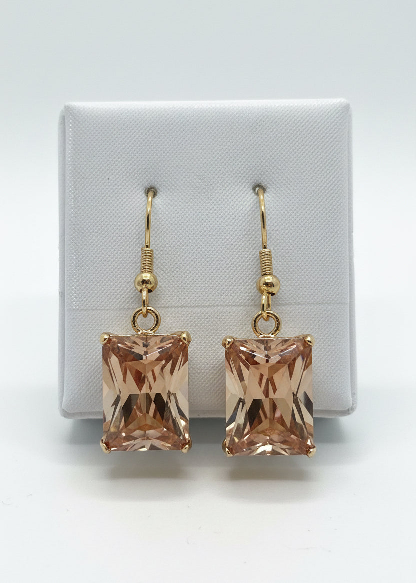 Champagne Radiant CZ Solitaire Drops