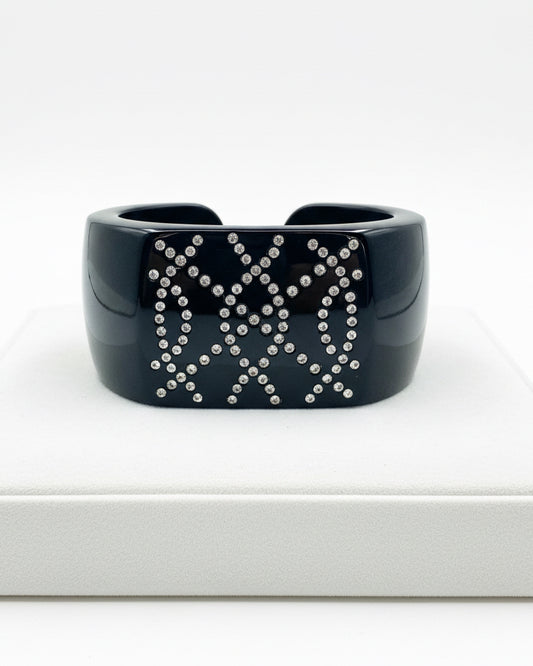 Vintage Vintage Midnight Glamour Rhinestone Lattice Statement Cuff
