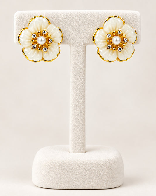 The 1990s Crystal Corsage Floral Studs