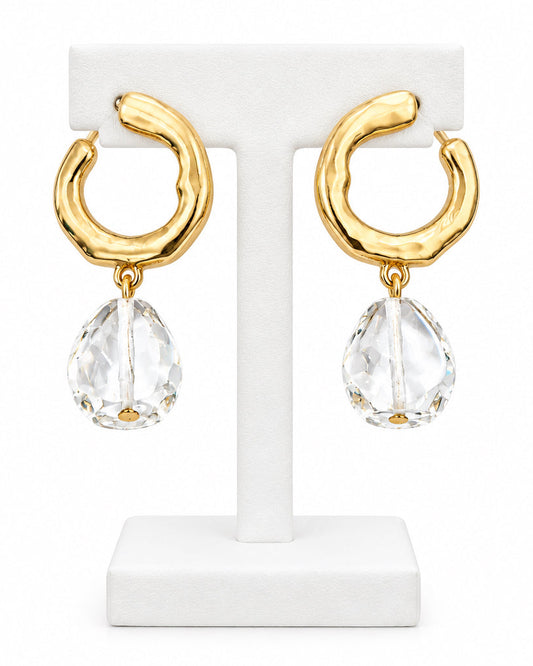 Lucent Drop Organic C-Hoop Earrings