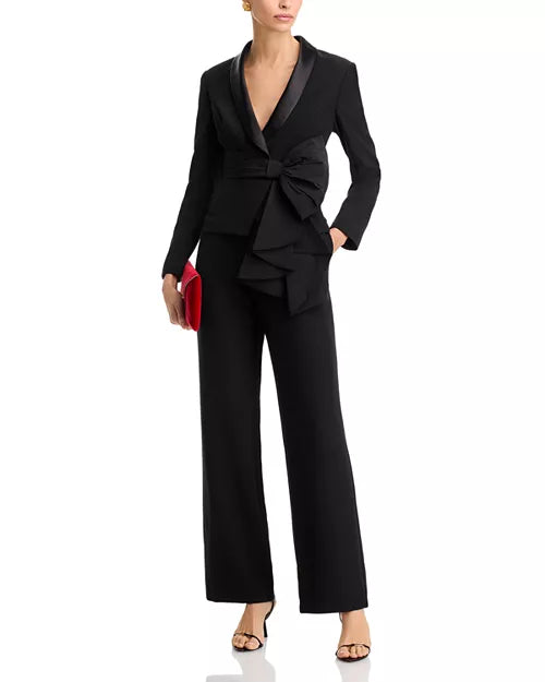 Aidan Mattox Plus Bow Trim Jumpsuit