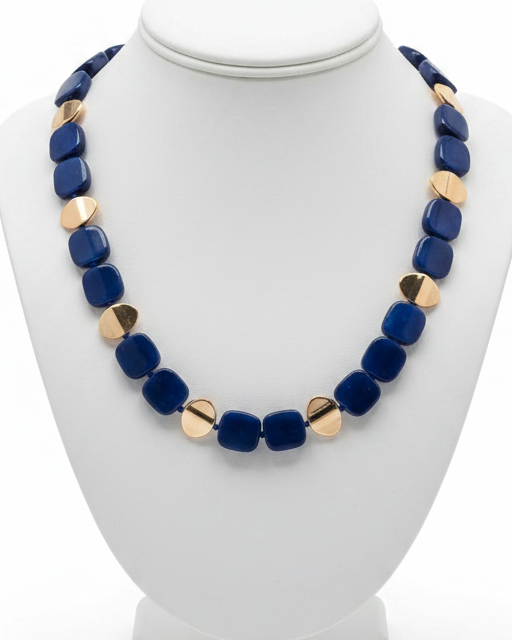 Game Day Faceted Glass Stone Statement Collar
