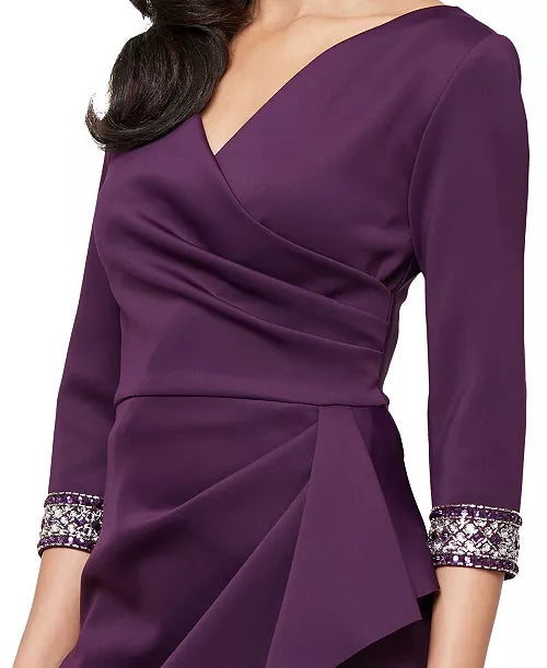 Alex Evenings Women's Long Stretch Scuba Crepe Dress