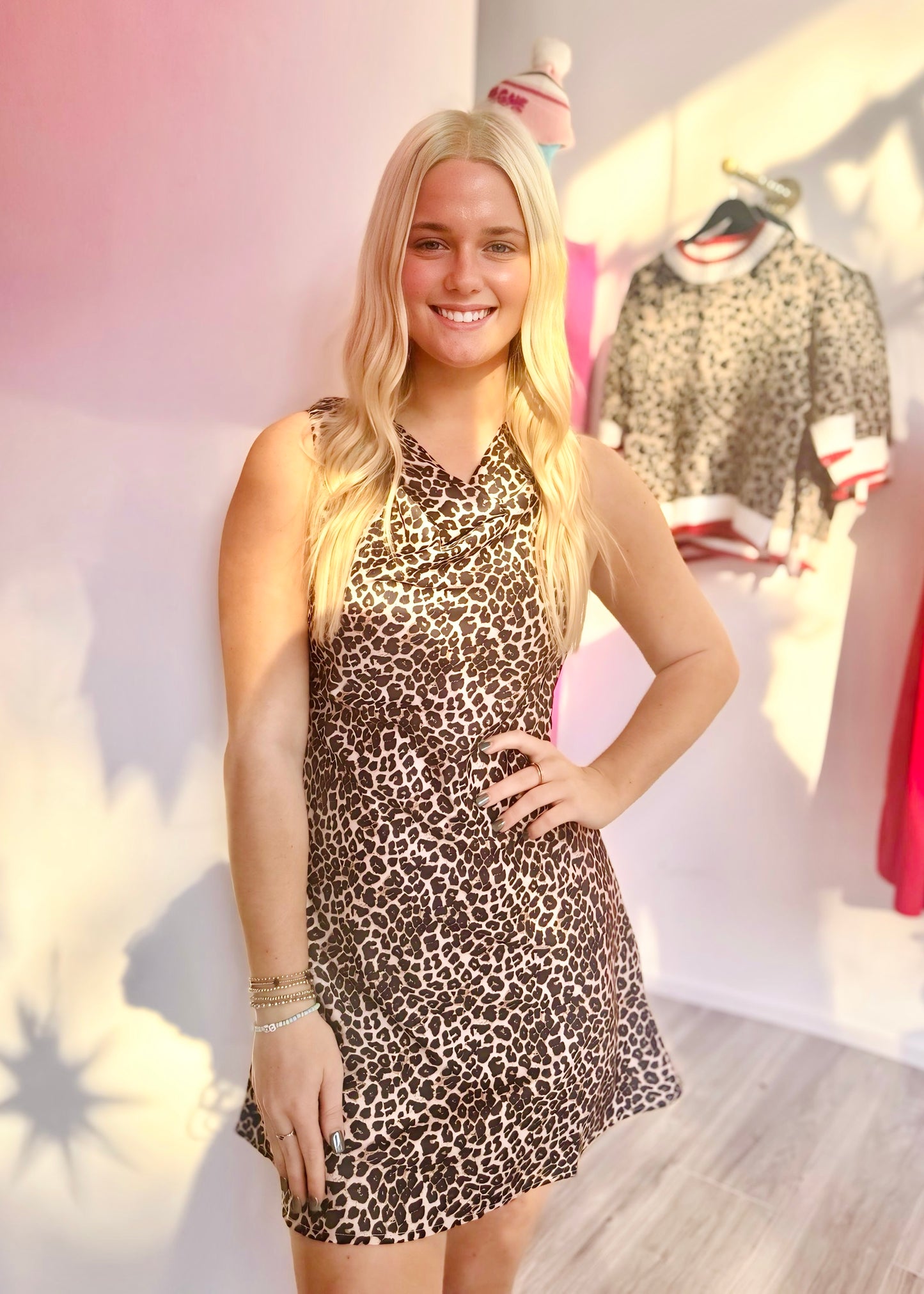 Cheetah Cowl Neck Marty Dress