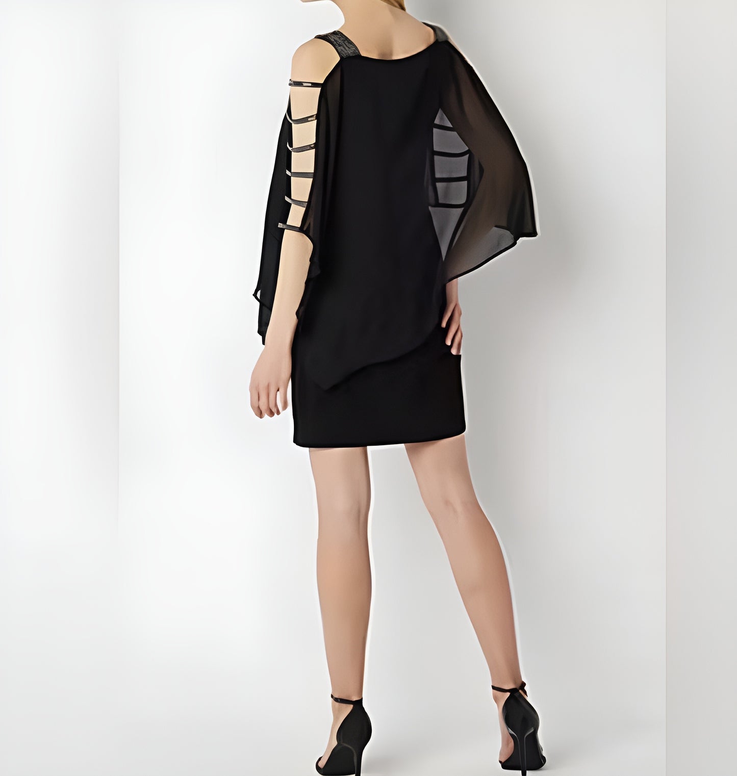 The Onyx Glow Tiered Overlay Dress