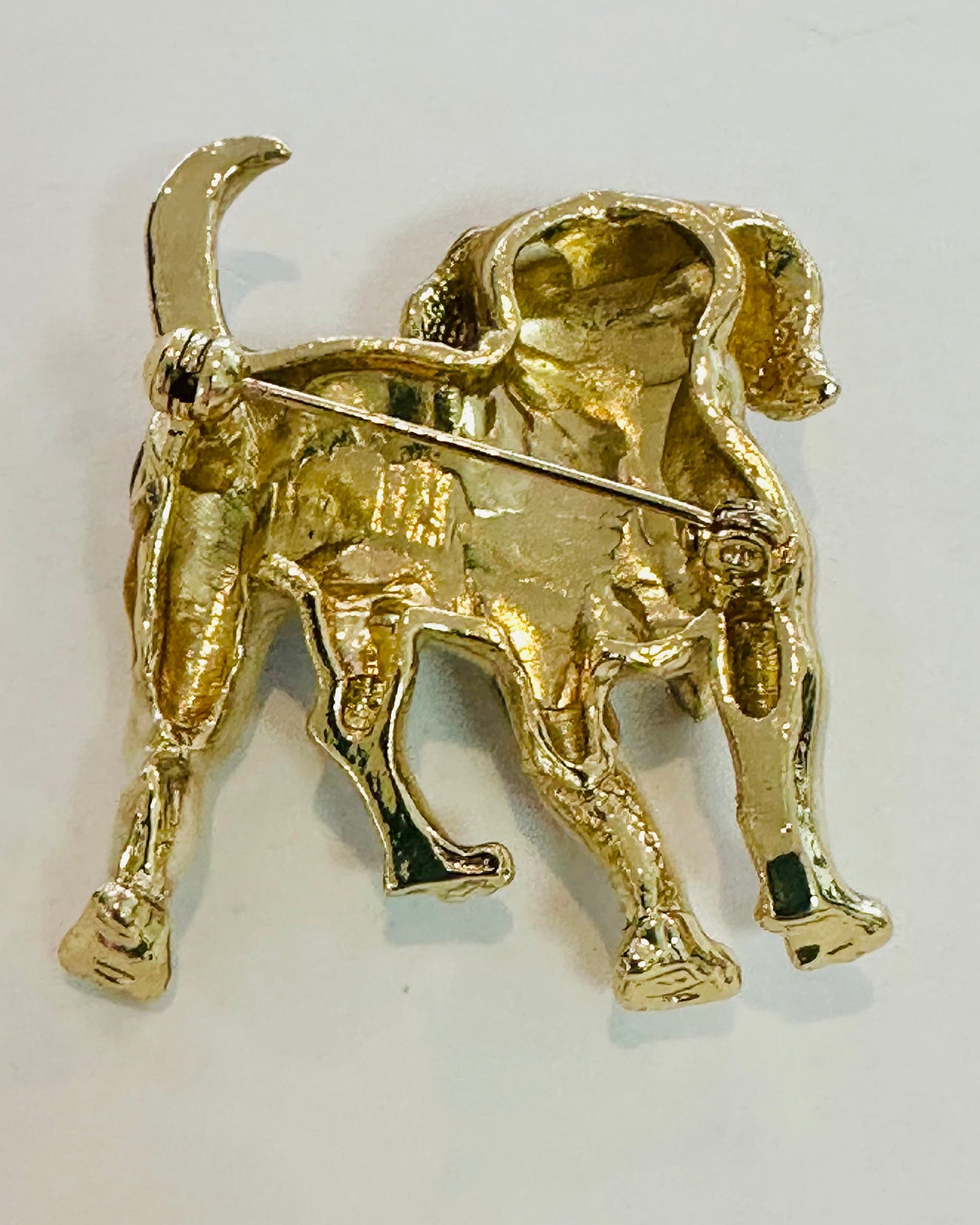 Vintage Enamel Beagle Dog Brooch