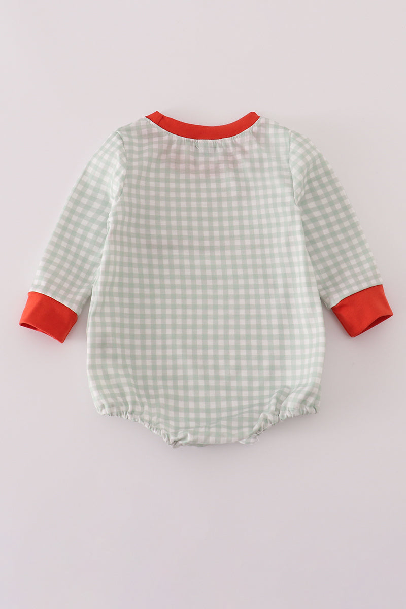 Fox Embroidery Gingham Bubble