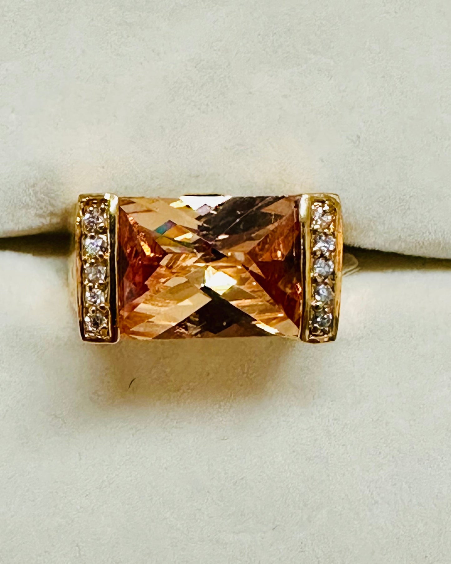 Vintage East-West Champagne Cocktail Ring