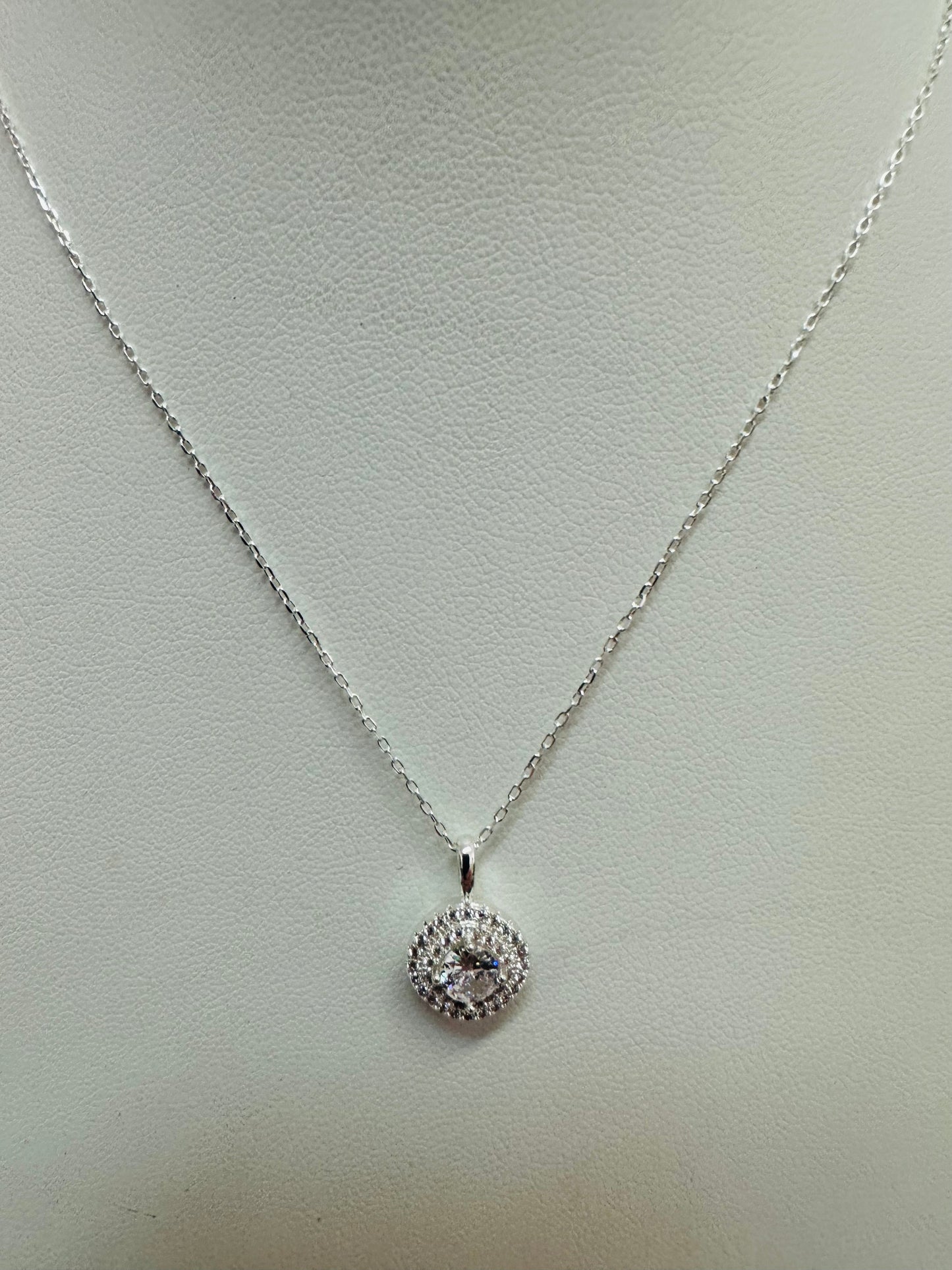 The Classic Round Double-Halo Pendant Necklace