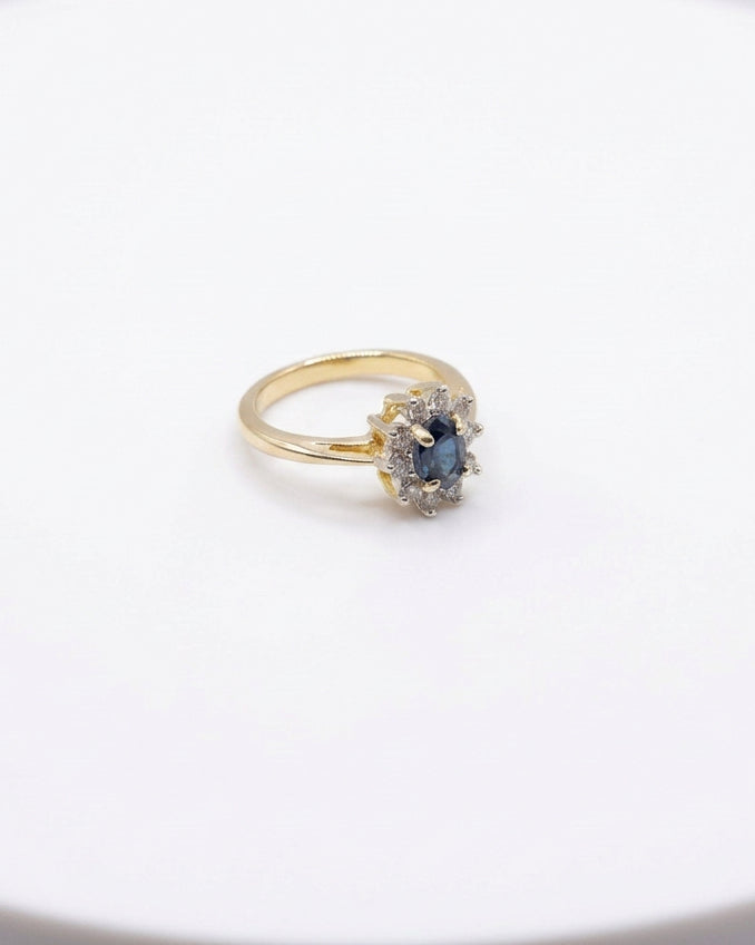 Lady Diana Sapphire Halo Ring