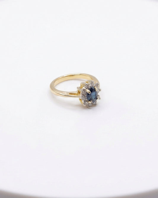 Lady Diana Sapphire Halo Ring