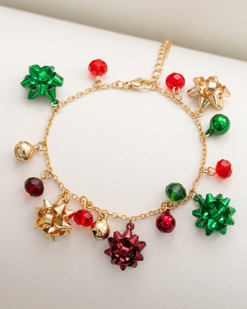 All Wrapped Up Holiday Bow Charm Bracelet