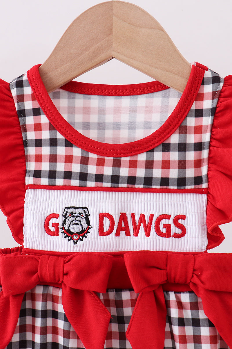 Georgia Go Dawgs Plaid Ruffle Bubble