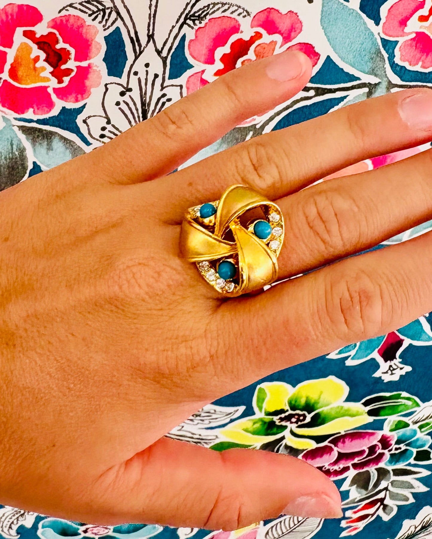 Turquoise Knotwork Statement Ring