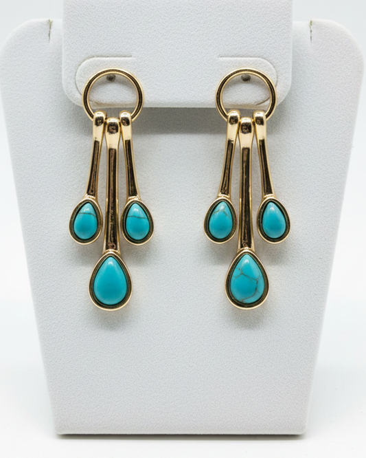 Vintage Chandelier Turquoise Earrings