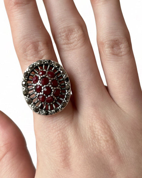 The Empress Vintage Garnet Cocktail Ring