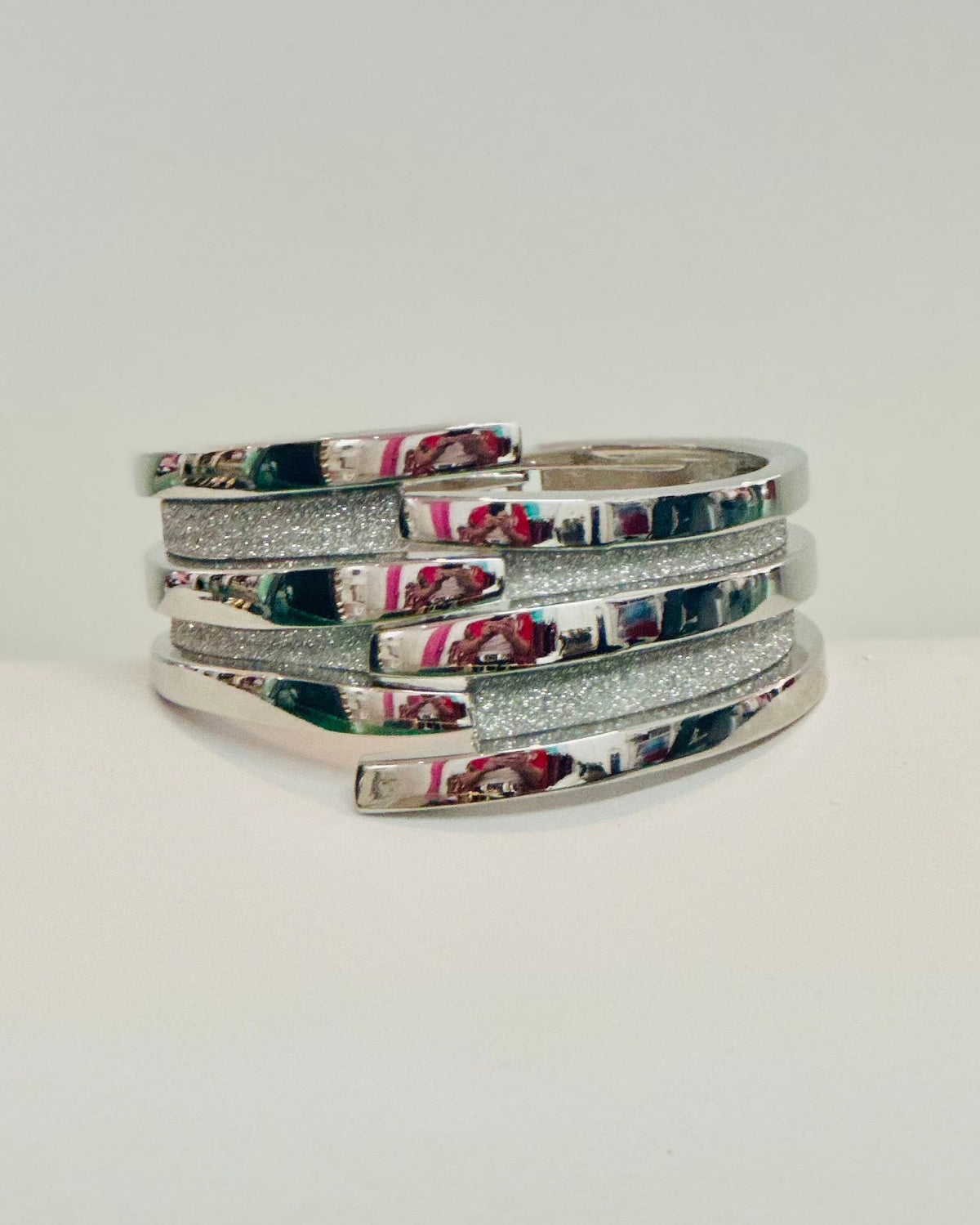 Frosted Horizon Multi-Strand Wrap Bangle