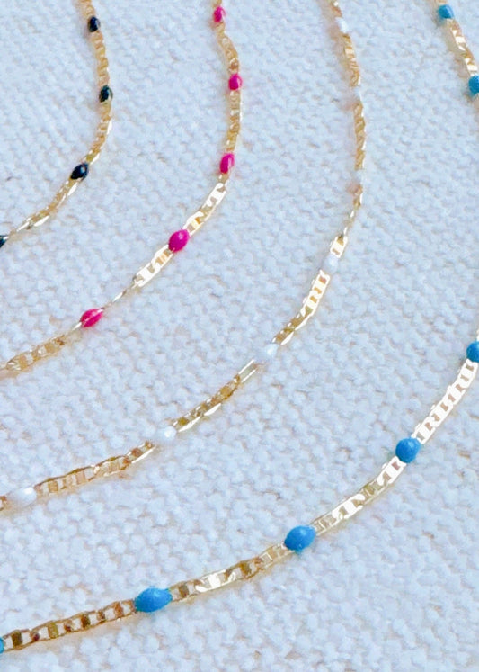 Color Pop Enamel Chain Necklace
