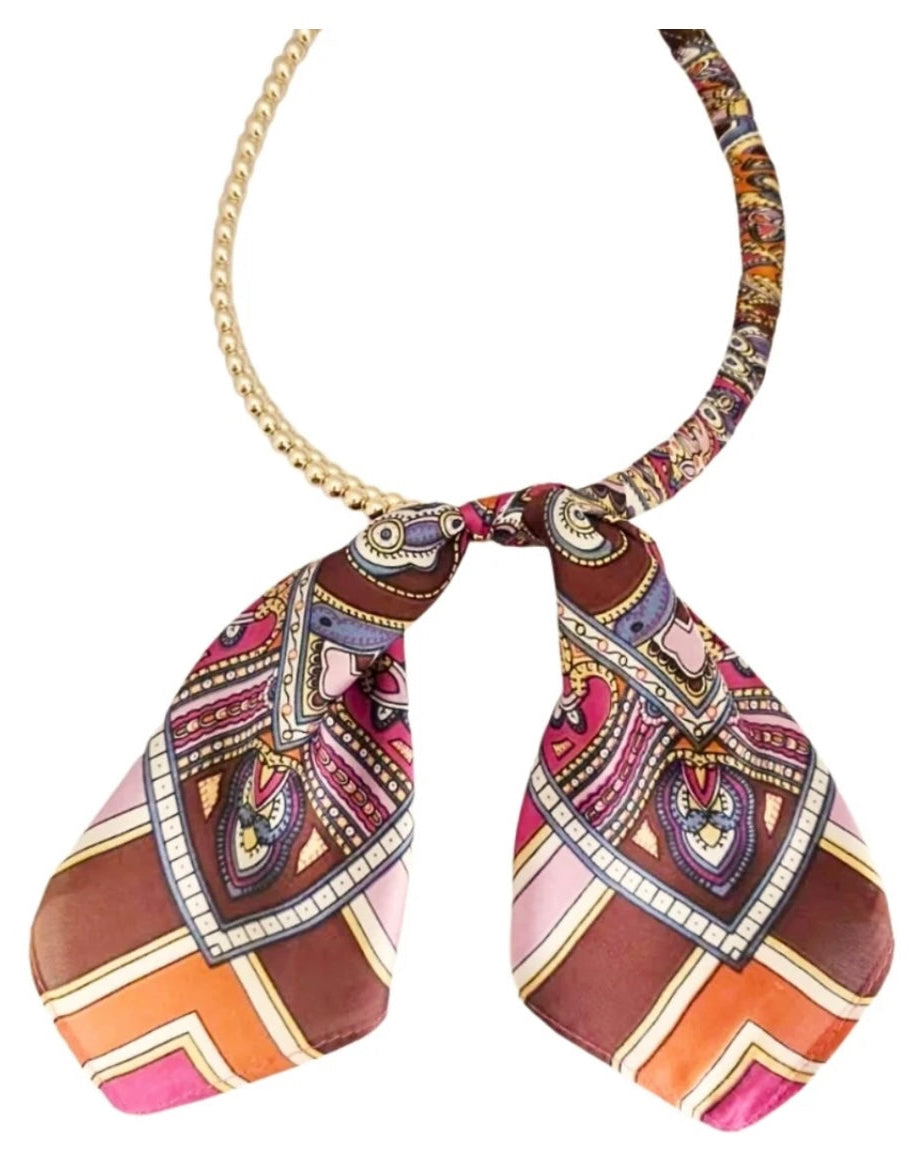 The Madison Pink Scarf Collar Necklace