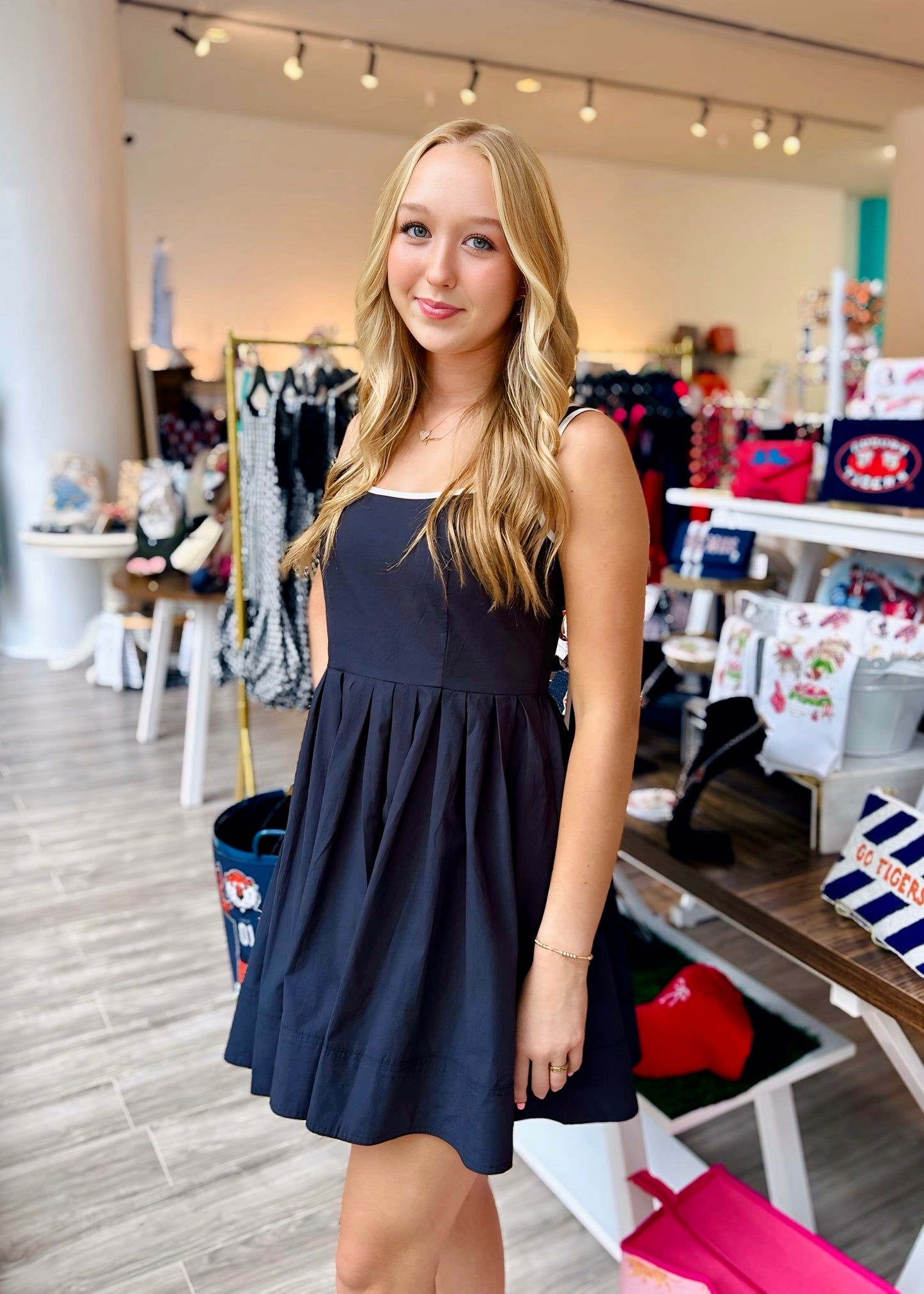 Navy Gameday Bow Dress