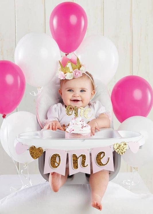 Gold Glitter 1st Birthday Décor Kit