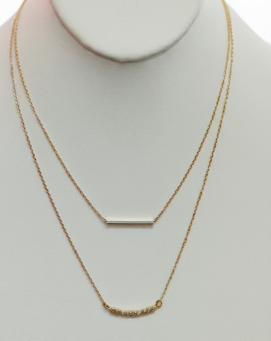 Vintage The Archival Double-Layer Bar Necklace