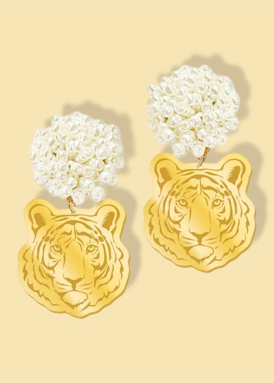 Mirrored Gold Tiger Earrings