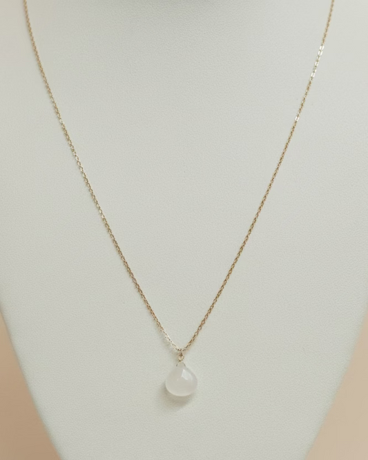 Dainty Moon Stone Gold Necklace