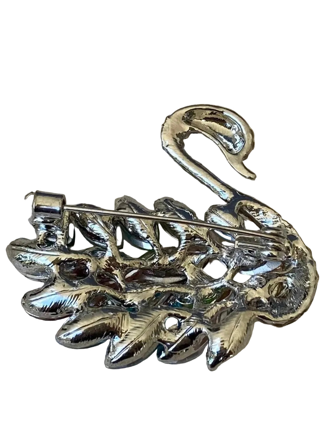 Vintage Mid-Century Rainbow Swan Brooch