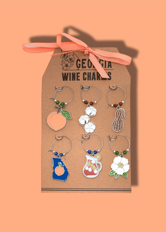 Georgia State Pride  Wine Charm Set