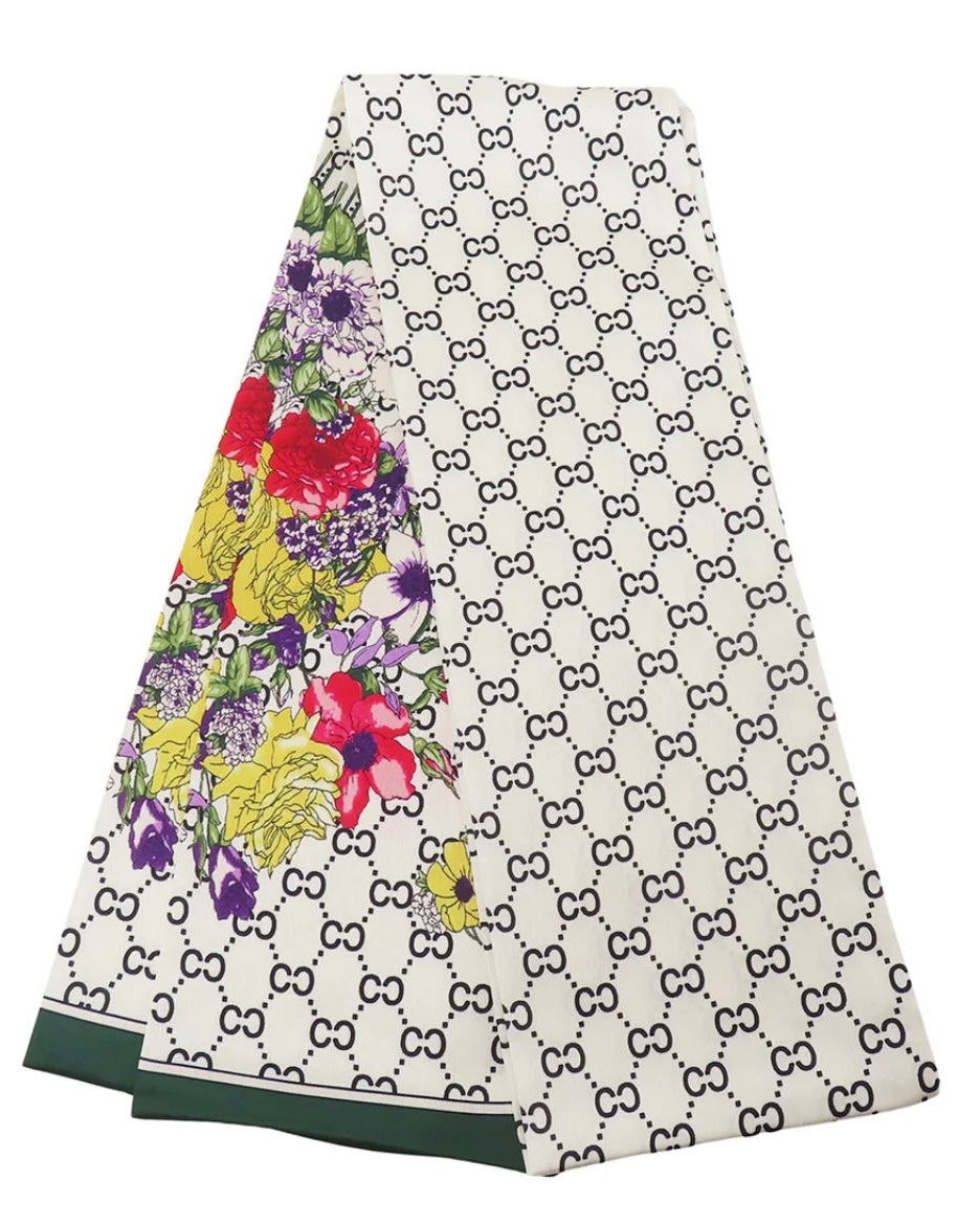 Hello Fall Green Print Scarf