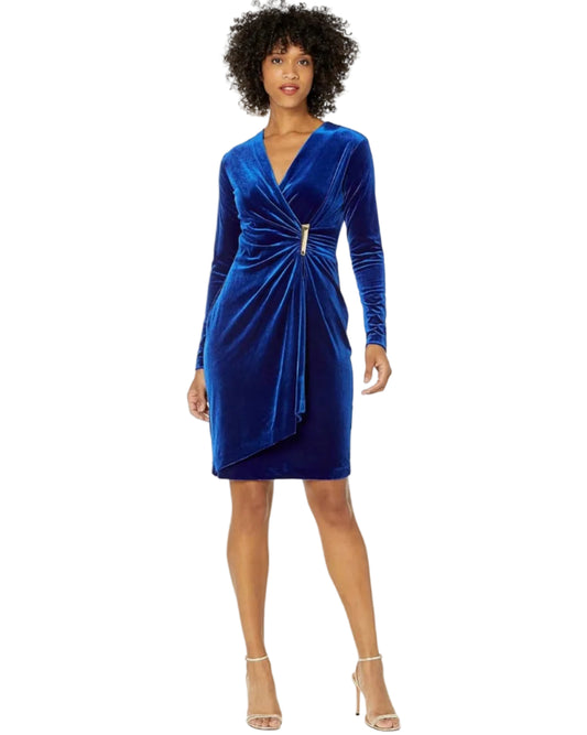 Women's Velvet Side Bar Trim Dress