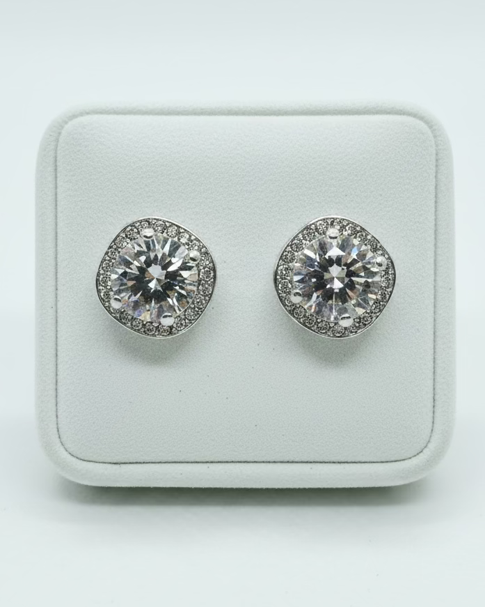 Evening Radiance Cushion-Cut Halo Studs