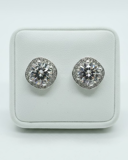 Evening Radiance Cushion-Cut Halo Studs
