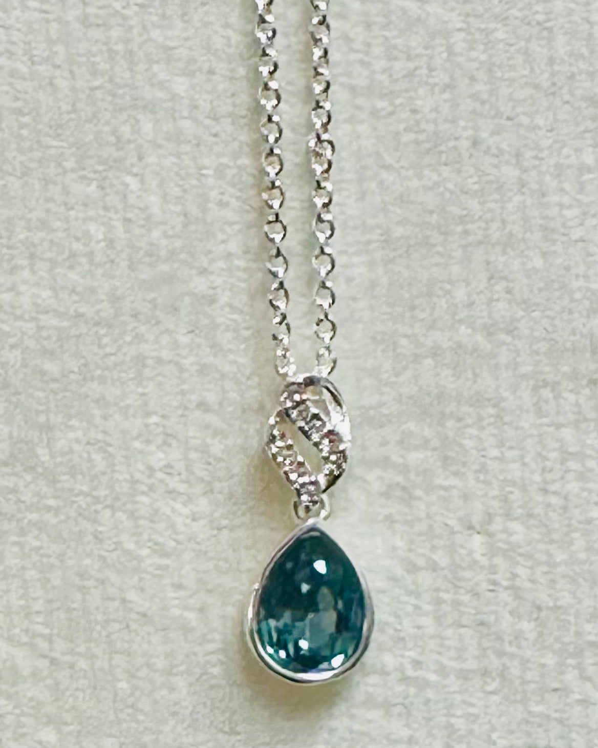 Pear-Cut Sapphire CZ Necklace