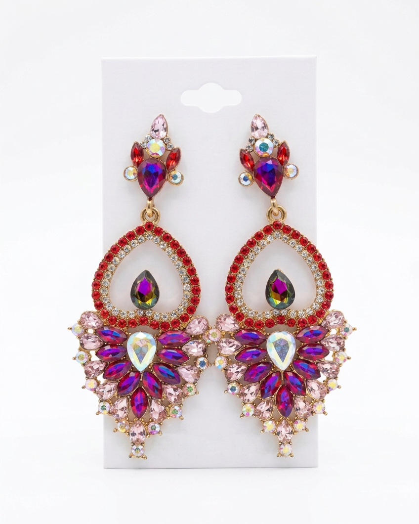 Royal Mosaic Jewel Chandelier Earrings