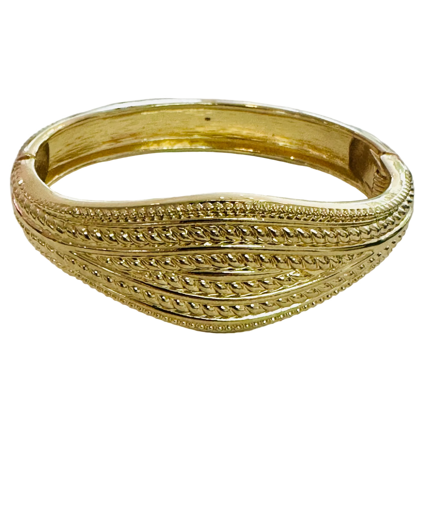 Vintage Golden Hour Chevron Hinged Bangle