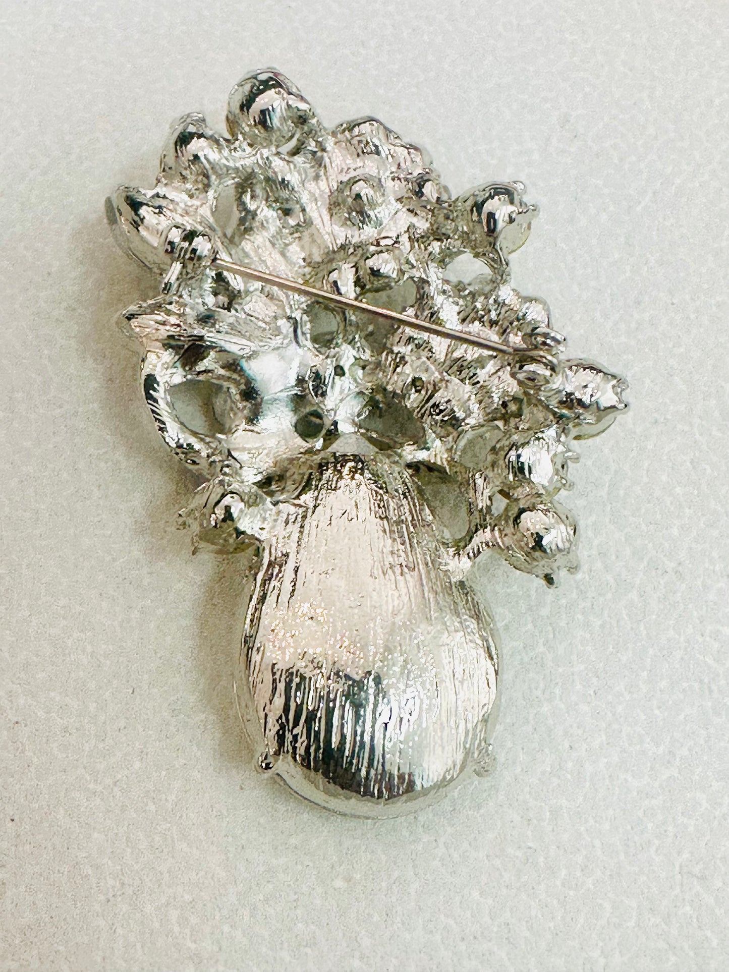 Elysian Teardrop Crystal & Rhinestone Cluster Bridal Brooch Pin